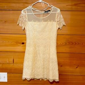 Cream lace dress size small